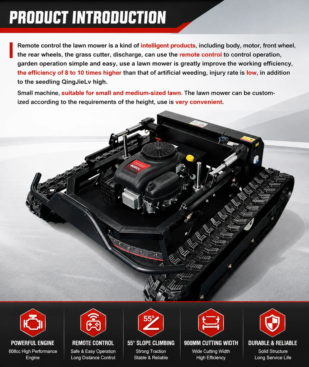 Jining GG-2200 Smart Grass Cutting Robot Autonomous GPS Navigation For Africa Farm / Middle East Garden