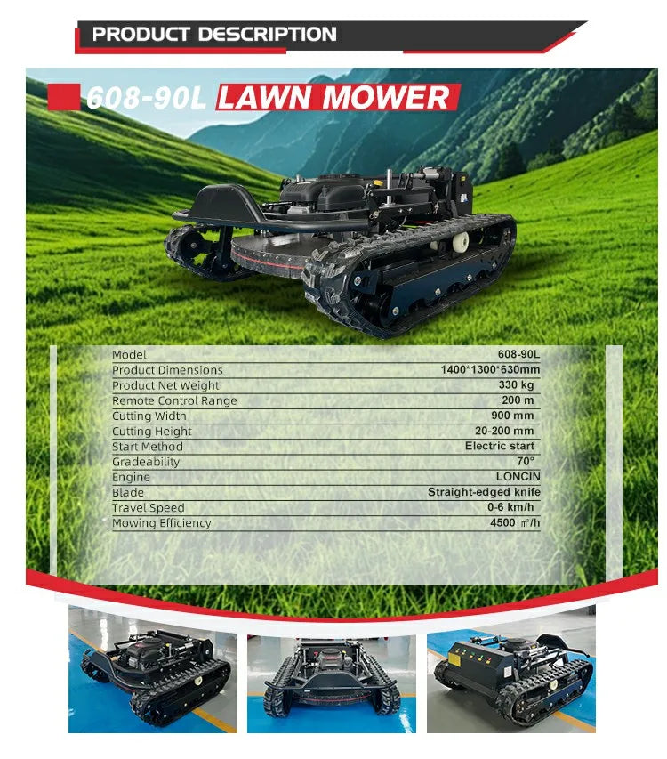 Jining GA-2330 All Terrain Robotic Lawn Mower Strong Climbing For Africa Farm / Middle East Garden