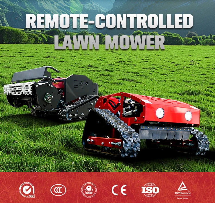 Jining GD-1299 Diesel Engine Rubber Track RC Robotic Lawn Mower For Africa Farm / Middle East Garden