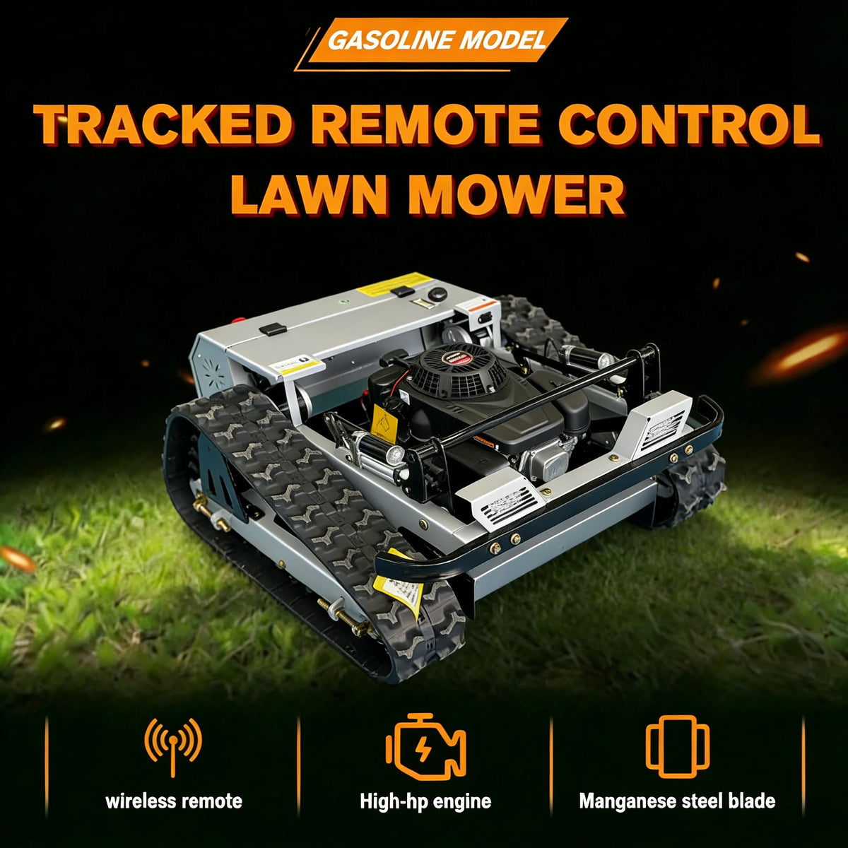 Jining GC-690 Compact Gasoline RC Crawler Mower For Africa Farm / Middle East Garden